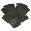 olive Wool Fingerless Gloves - Single Pair