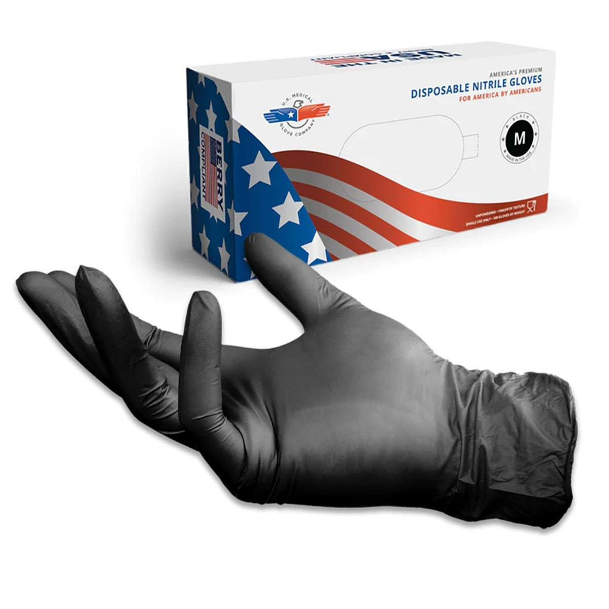 Large Black 4 Mil Disposable Nitrile Gloves (100-Box)