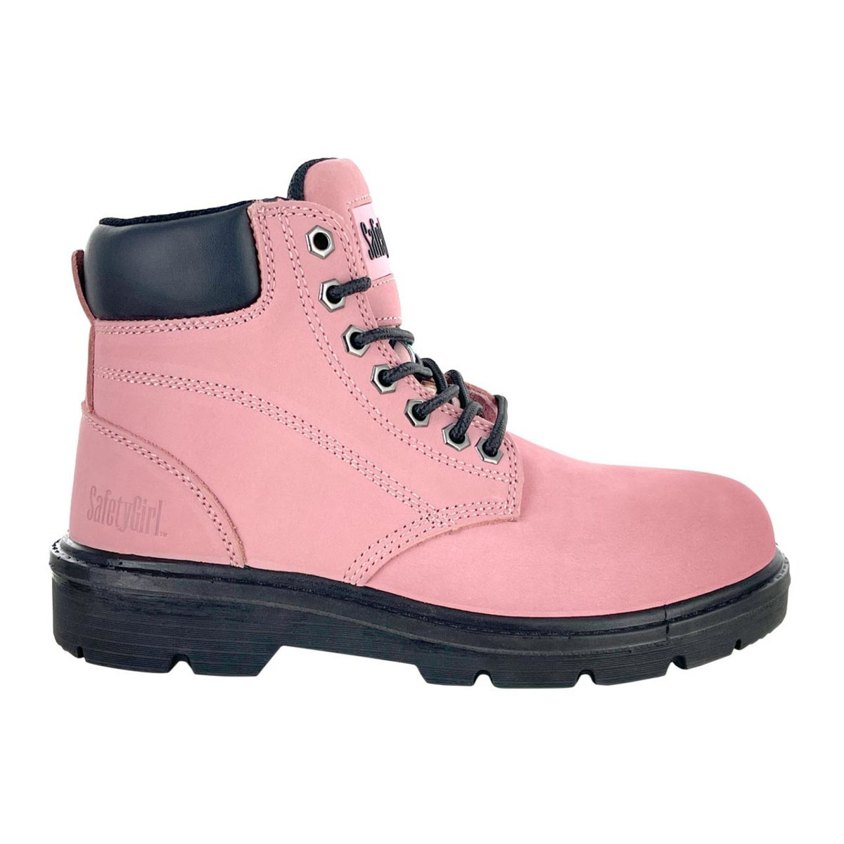 Pink steel shop cap boots