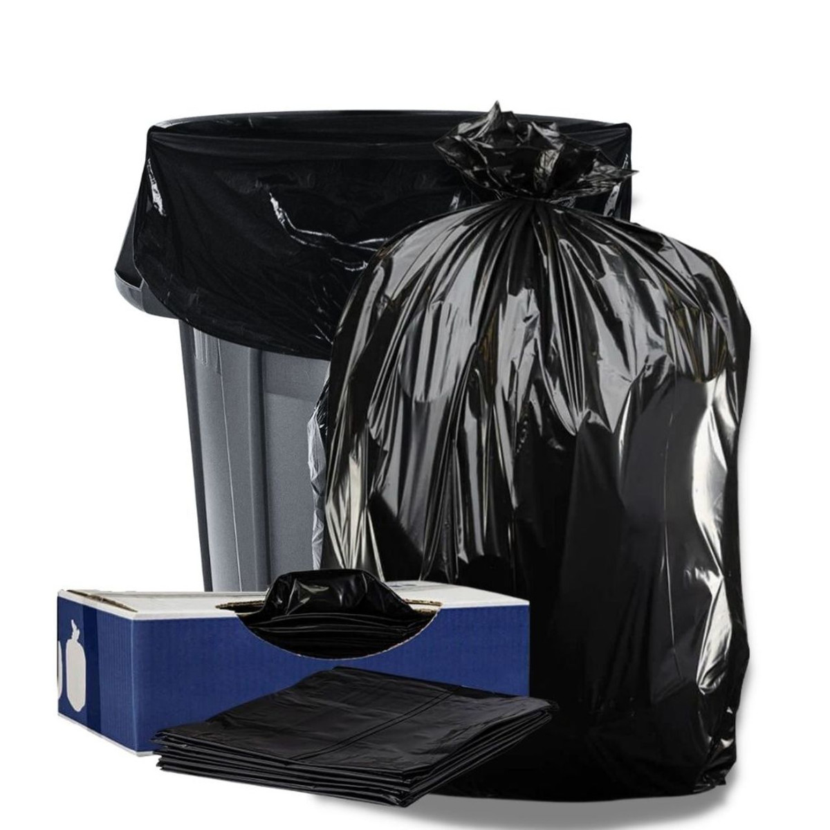 42-Gal. Extra-Strong Black Contractor Trash Bags, 4 Mil