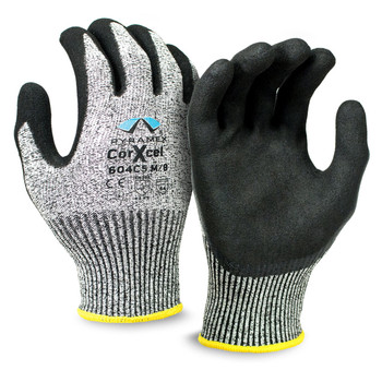 Pyramex GL604C5 CorXcel Gray A4 Cut Sandy Nitrile Dipped Gloves - Single Pair