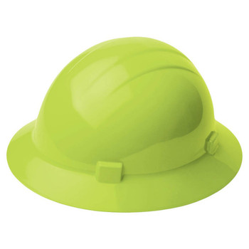High-VIs Lime Americana Full Brim Hard Hat with 4-Point Mega Ratchet Suspension
