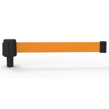 Banner Stakes 15' Long Retractable Barrier Belt, Blank Orange Polyester; Each - PL4064