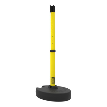 Banner Stakes Stanchion Set with 1 Stand-Alone Base, 4-Way Receiver Head and Post; Yellow - PL4117