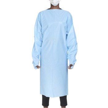 McKesson Open Back Over-the-Head Protective Procedure Gown, Universal, Blue - 18-8576A - Box of 75