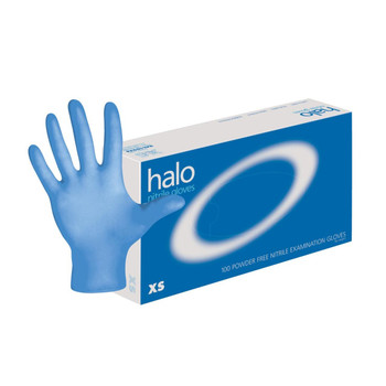 Dash Halo Nitrile Exam Gloves - Light Blue - 3.9 mil - Case of 1000
