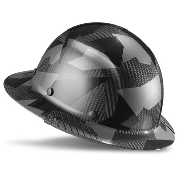 LIFT DAX Black Camo Carbon Fiber Full Brim Hard Hat - HDC-20CK