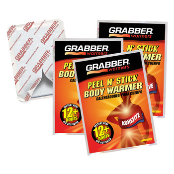 Grabber 12 Hour Body Warmers with Adhesive - 3 Pack