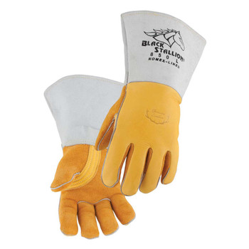 Black Stallion 850 Premium Grain Elkskin Stick Welding Gloves with Nomex Lined Back - Single Pair