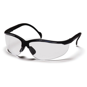 Pyramex Venture II Safety Glasses - Clear Lens - Black Frame
