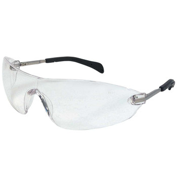 Crews S22 Series Small Lens Safety Glasses - Chrome Frame - Clear UV Anti-Fog Lens