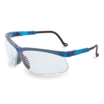 Uvex Genesis Safety Glasses w/ Blue Frame & Clear Lens