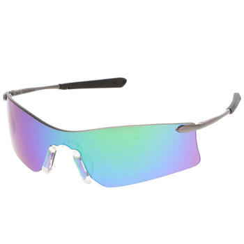 MCR Rubicon T4 Series Safety Glasses - Silver Frame - Emerald Mirror Lens