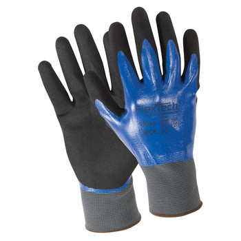Wells Lamont Y9289 FlexTech Blue A1 Cut NBR Shell Sandy Nitrile Coated Gloves - Single Pair
