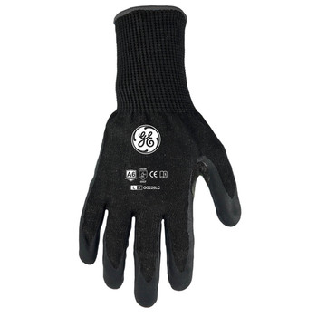 General Electric ANSI A6 Cut Resistant Foam Nitrile Coated Gloves - Black/Gray - GG226 - Single Pair