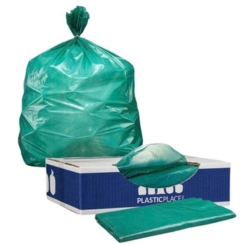 55-60 Gallon Trash Bags - Green, 50 Bags - 1.2 Mil