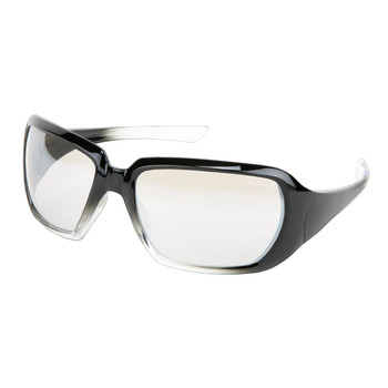MCR Safety Crews 2 Women's Black/Clear Frame Safety Glasses - Clear Mirror Indoor/Outdoor Lens