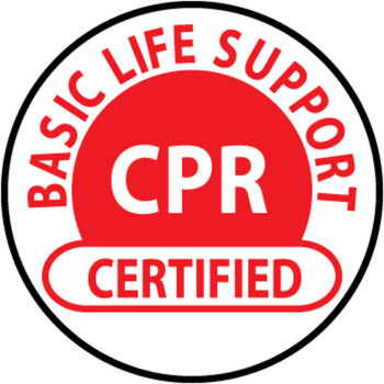 CPR Certified Basic Life Support 2" Vinyl Hard Hat Emblem - Single Sticker