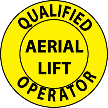Qualified Aerial Lift Operator 2" Vinyl Hard Hat Emblem - Single Sticker