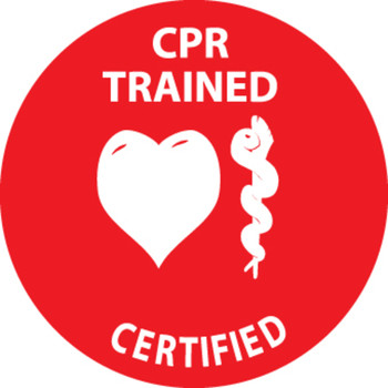 CPR Trained Certified 2" Vinyl Hard Hat Emblem - 25 Pack