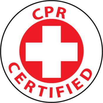 CPR Certified 2" Vinyl Hard Hat Emblem - Single Sticker