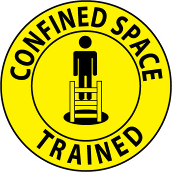 Confined Space Trained 2" Vinyl Hard Hat Emblem - Single Sticker