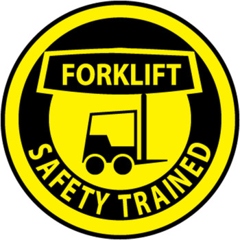 Forklift Safety Trained 2" Vinyl Hard Hat Emblem - Single Sticker