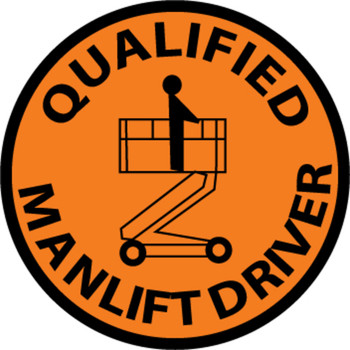 Qualified Man Lift Driver 2" Vinyl Hard Hat Emblem - Single Sticker
