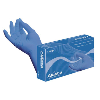 DASH Alasta 100 Nitrile Exam Grade Disposable Gloves, Violet Blue, 3.1 mil, Box of 100