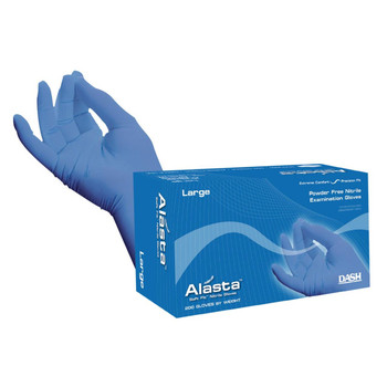 DASH Alasta 200 Nitrile Exam Grade Disposable Gloves, Violet Blue, 3.1 mil, Box of 200