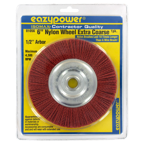 Eazypower 6" Nylon Wheel with 1/2" Arbor - Extra Coarse