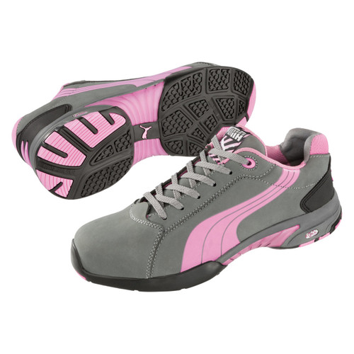 Gepolijst Voorman de sneeuw Puma Safety Women's Balance Gray & Pink SD Steel Toe Shoes - 642865