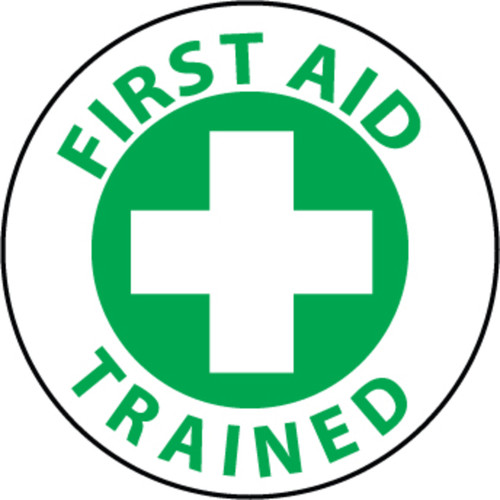 First Aid Trained 2" Vinyl Hard Hat Emblem - 25 Pack