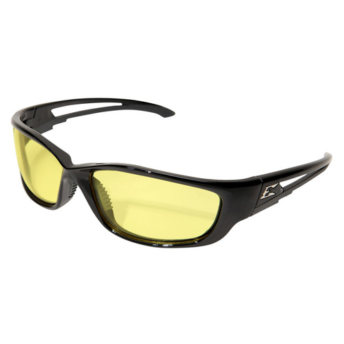 Edge Kazbek XL Safety Glasses - Black Frame, Yellow Lens - SK-XL112