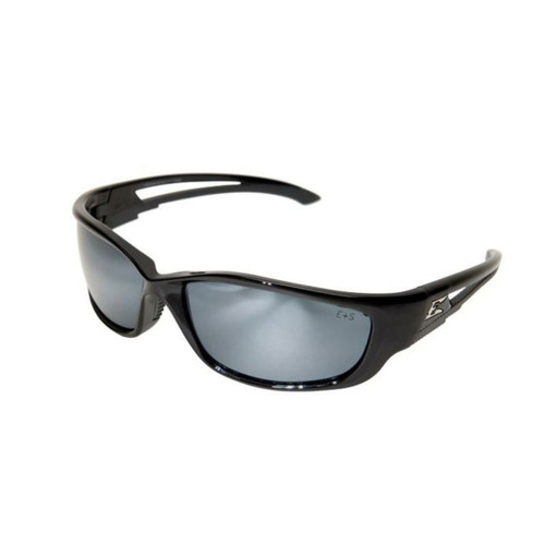 Edge Kazbek XL Safety Glasses - Black Frame, Silver Mirror Lens - SK-XL117