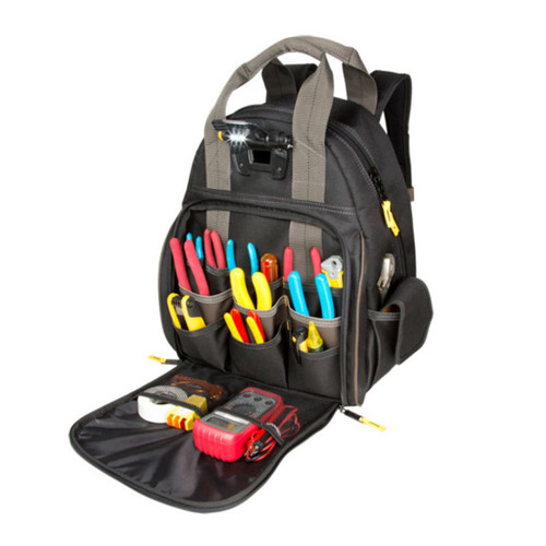 CLC Tech Gear Lighted Tool Backpack Bag - L255