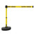 Banner Stakes Barrier Set with Stand-Alone Base, Post, Stake and Retractable Belt; Yellow "Caution - Cuidado" - PL4084