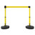 Banner Stakes 15' Barrier System with 2 Bases, Posts, Stakes and 1 Retractable Belt; Blank Yellow - PL4292