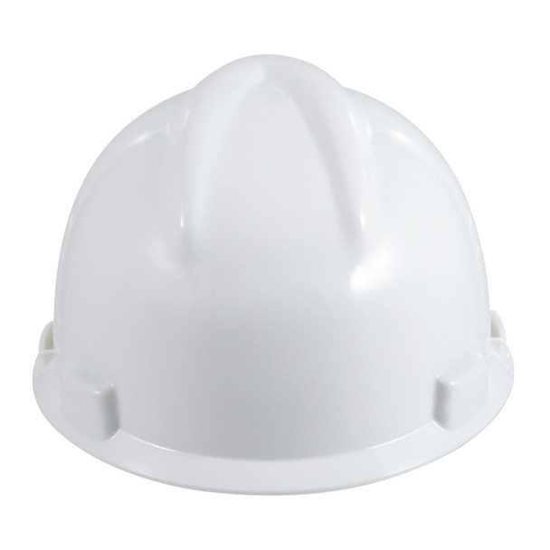 White MSA V-Gard Fas-Trac III 4-Point Ratchet Slotted Protective Cap