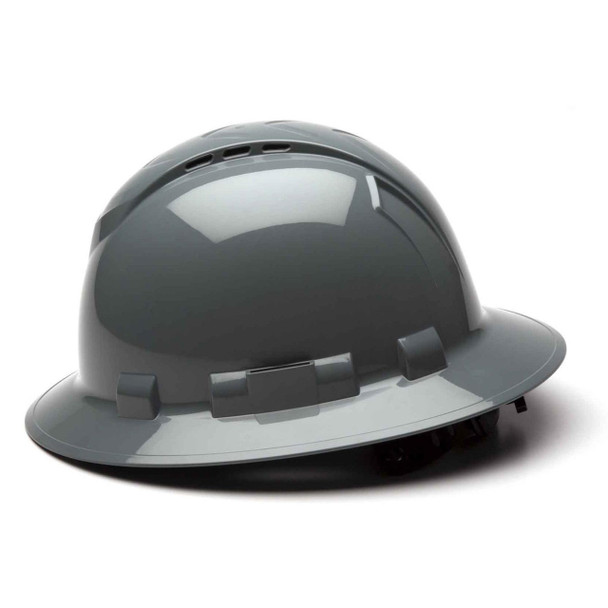 Pyramex Ridgeline Vented Full Brim Hard Hat 4-Point Ratchet Suspension