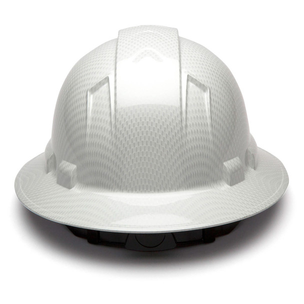Pyramex Ridgeline Full Brim Hard Hat 4-Point Ratchet Suspension - HP54116S - White Graphite