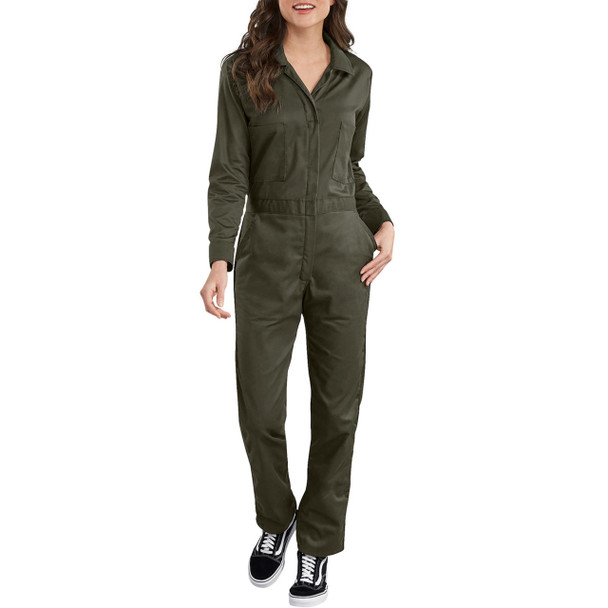 Moss Dickies Women's Long Sleeve Cotton Coveralls