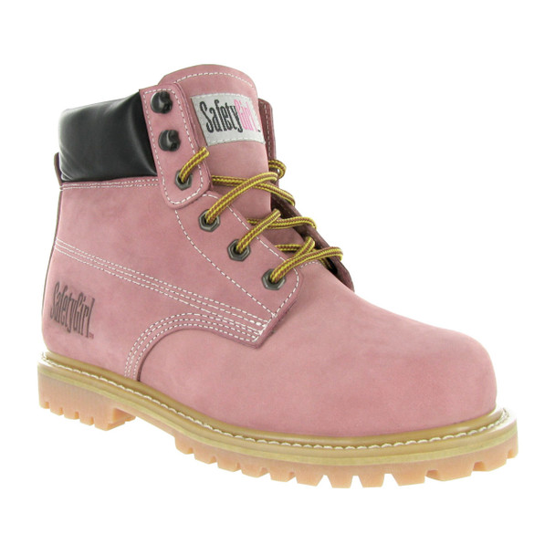 Safety Girl Steel Toe Work Boots - Light Pink - AMZ