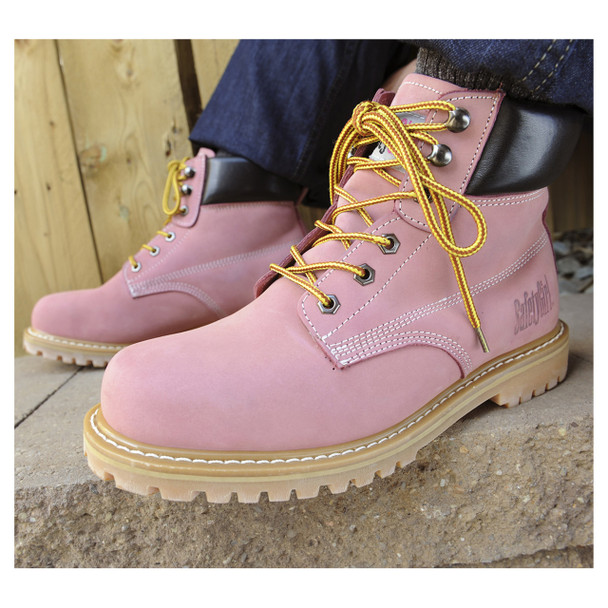 Safety Girl Steel Toe Work Boots - Light Pink - AMZ