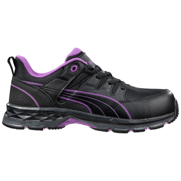 Puma Safety Women's W-Motion Protect Stepper Low 2.0 Black & Lavender EH Composite Toe Shoes - 643955