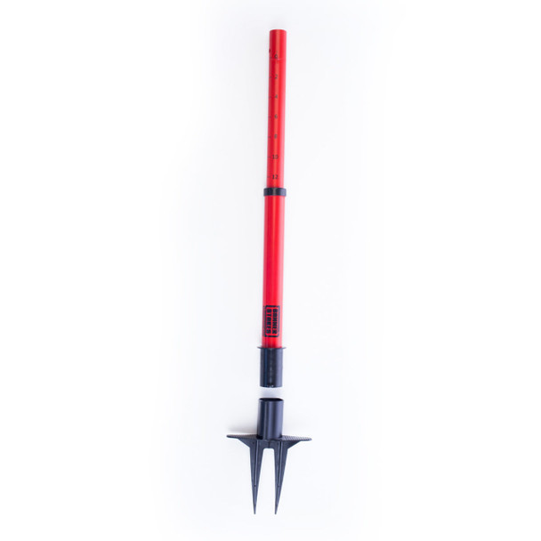 Banner Stakes 24-42" Plastic Barrier Stanchion Post with Removeable Soft-Ground Stake, Red; Each - PL4022