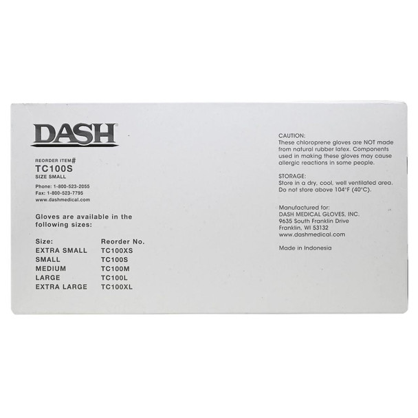 Dash True Comfort Polychloroprene Exam Gloves - Green - 5.1 mil - Box of 100