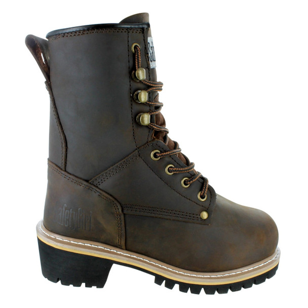 Safety Girl 8" Logger Boots - Dark Brown