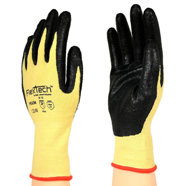 Wells Lamont Y9256 A2 Cut Para-Aramid Shell Foam Nitrile Coated Gloves - Single Pair (Extra Small)