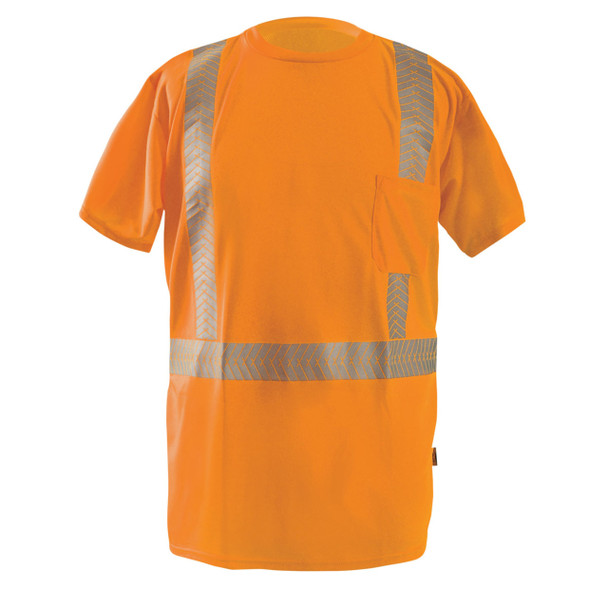 High Vis Orange OccuNomix Short Sleeve Ocx Segmented Tape T-Shirt W/Pocket - LUX-TSSP2B